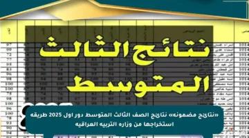 «نتائج مضمونة» نتائج الصف الثالث المتوسط دور أول 2025 طريقة استخراجها من وزارة التربية العراقية